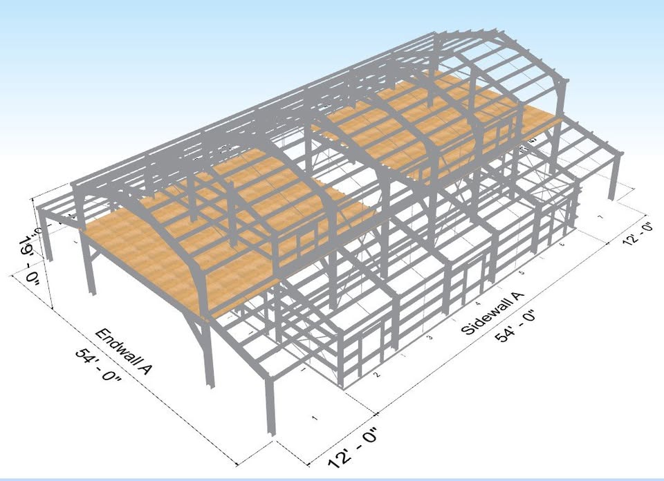 Simple Barn Structures 54 X 78 BARN ROOF STYLE 2 STORY BARNDOMINIUM KIT – Easy Up Steel Structures