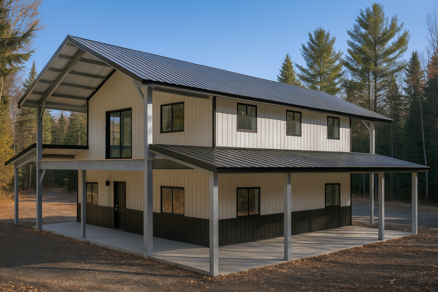 42-x-30-gable-double-leanto-2-story-double-porch-barndominium-kitrender
