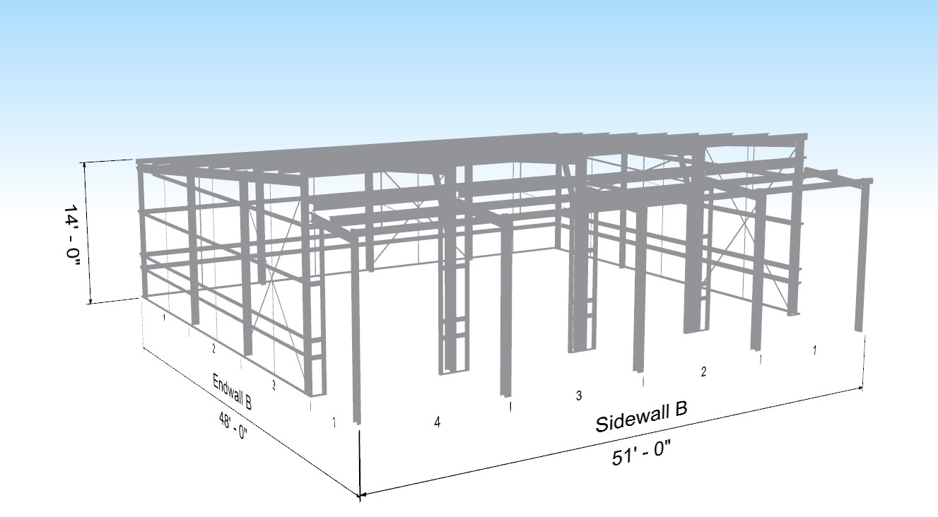 40 X 51 SINGLE SLOPE 4 CAR GARAGE OR SHOP KIT – Easy Up Steel Structures